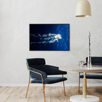 Aerial Boat in Deep Blue Ocean – Nautical Coastal Decor - 3
