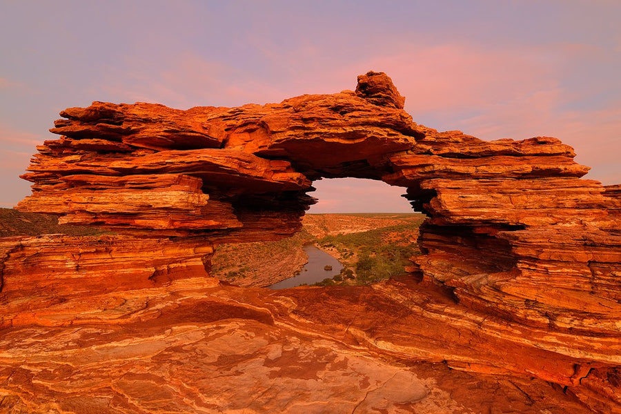 Nature's Window at Sunset, Kalbarri National Park, Western Australia - 1