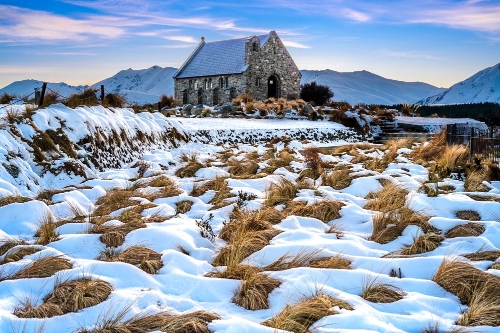 Snowy Morning Church Of The Good Shepherd NZ - 1