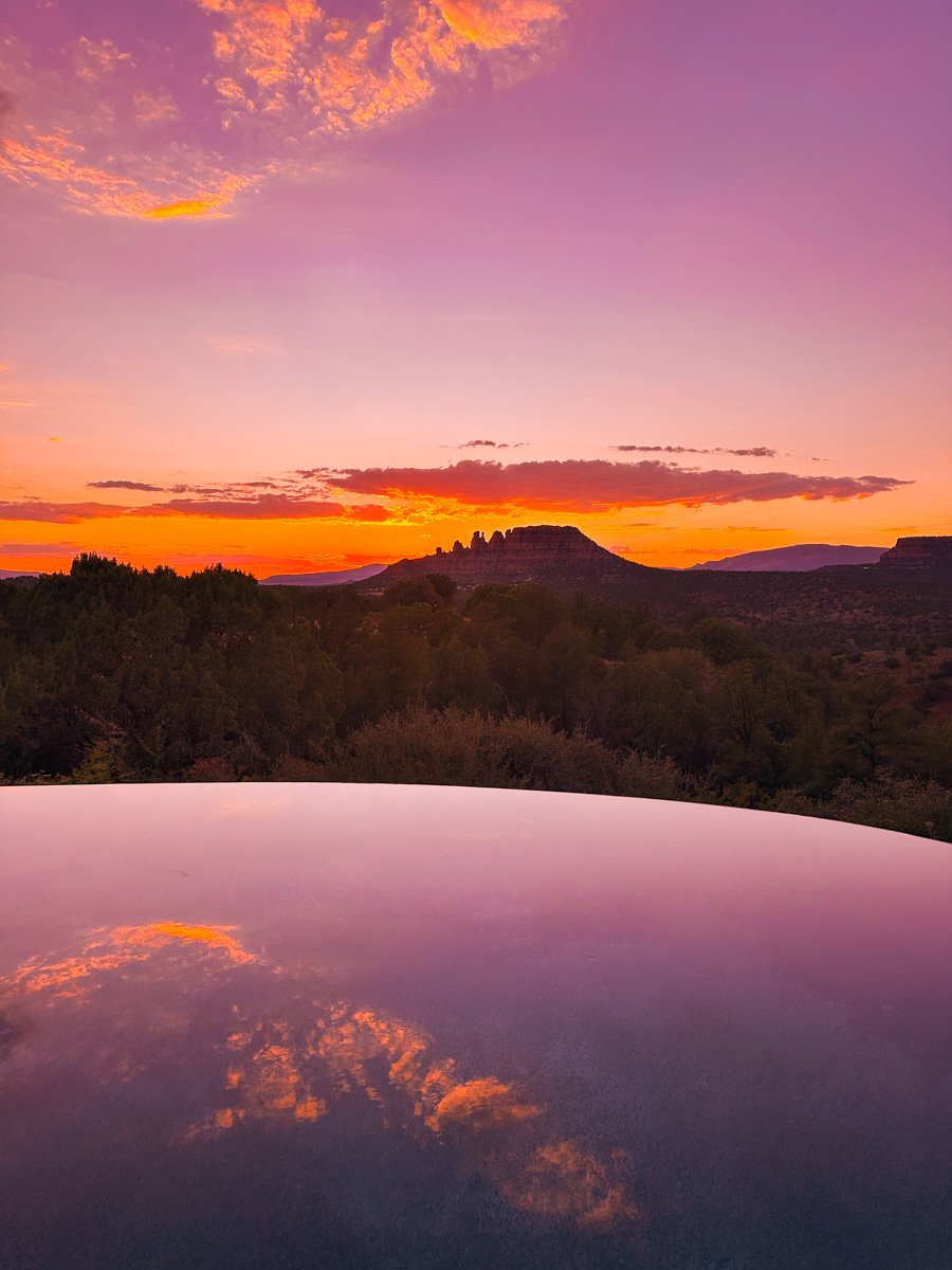 Sedona Sunset Reflections Aerial Shot - 1