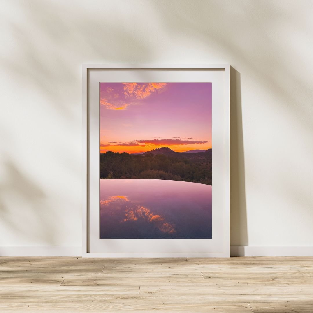 Sedona Sunset Reflections Aerial Shot - 2