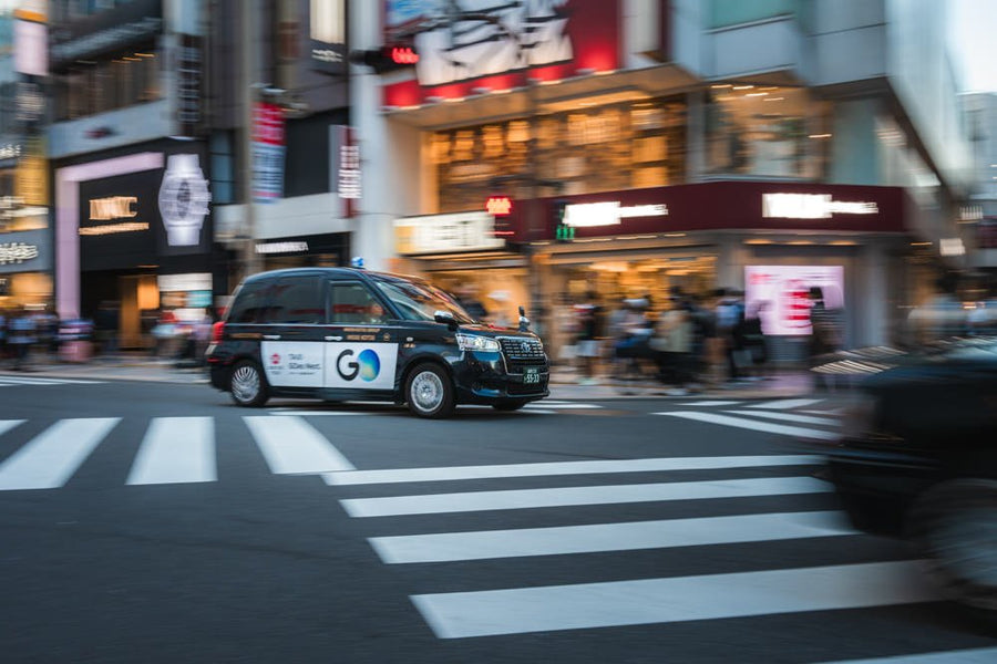 Taxi on a street of Tokyo - 1