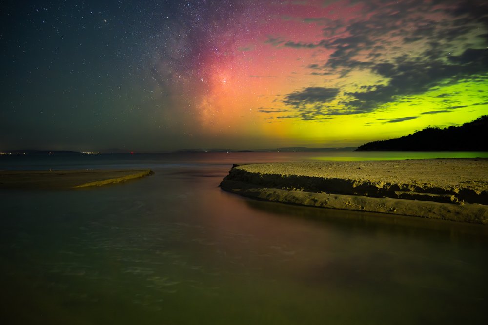 Aurora in Tasmania with a hint of Milky Way - 1