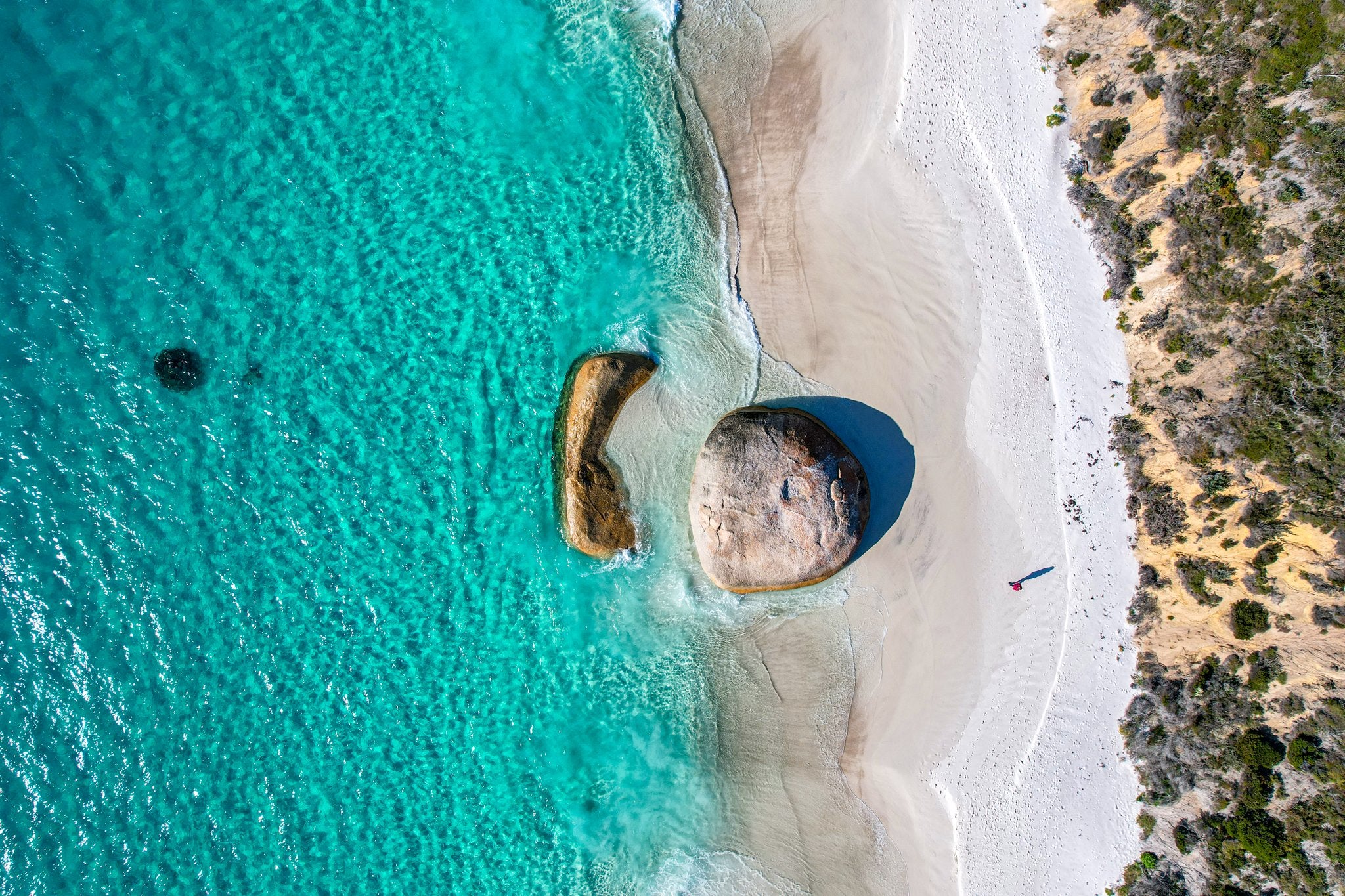Aerial photo of little beach in Western Australia – Riptide Prints