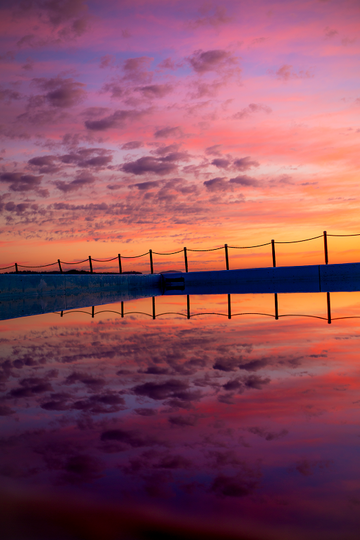 Collaroy Beach Rock Pool - Pink Winter Sunrise