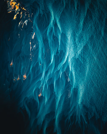 Blue fire - Glacial river in Iceland