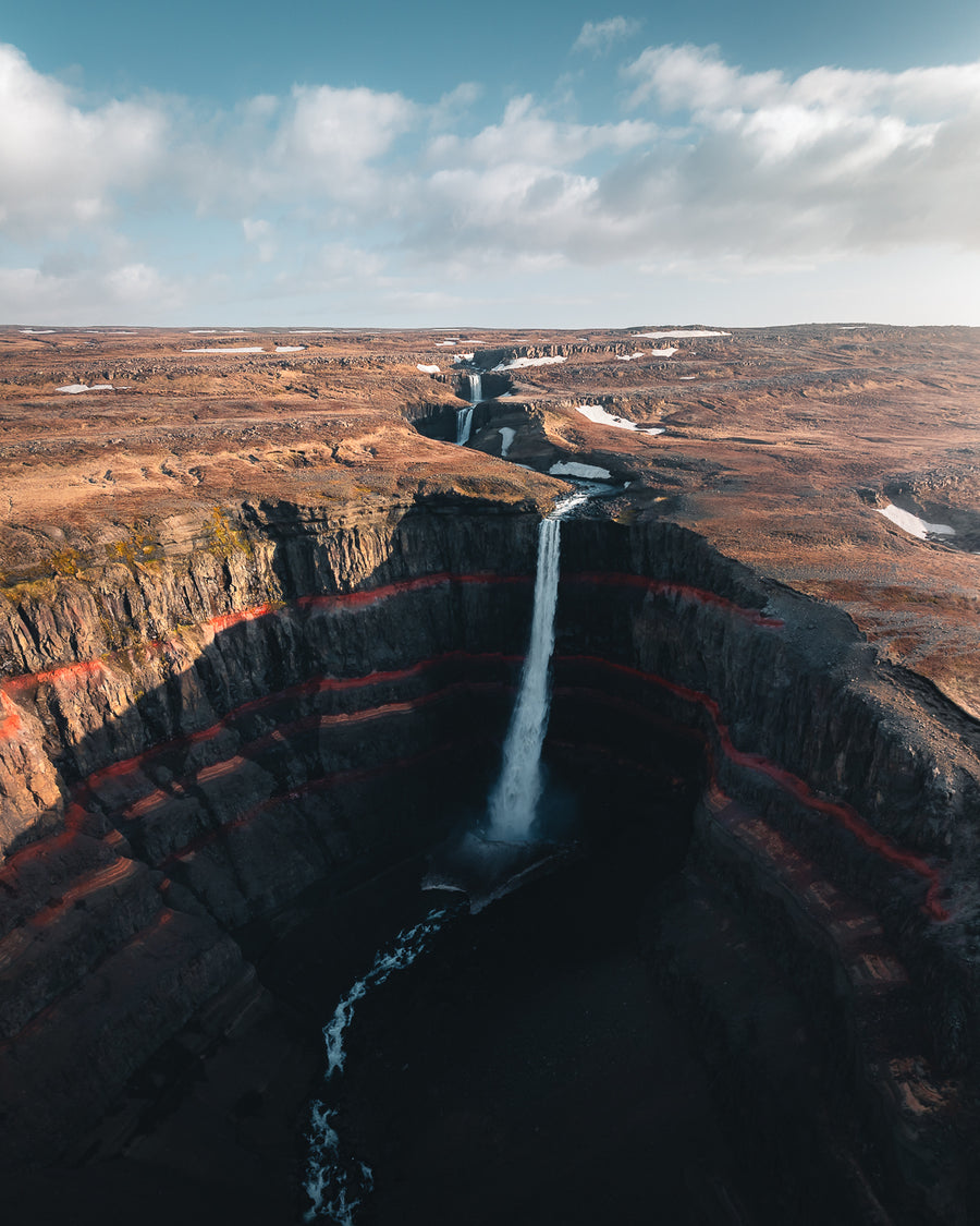 Hengifoss waterfall in Iceland