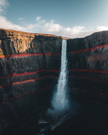 Hengifoss waterfall close-up in Iceland