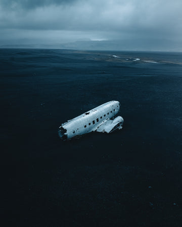 Plane wreck landscape in Iceland