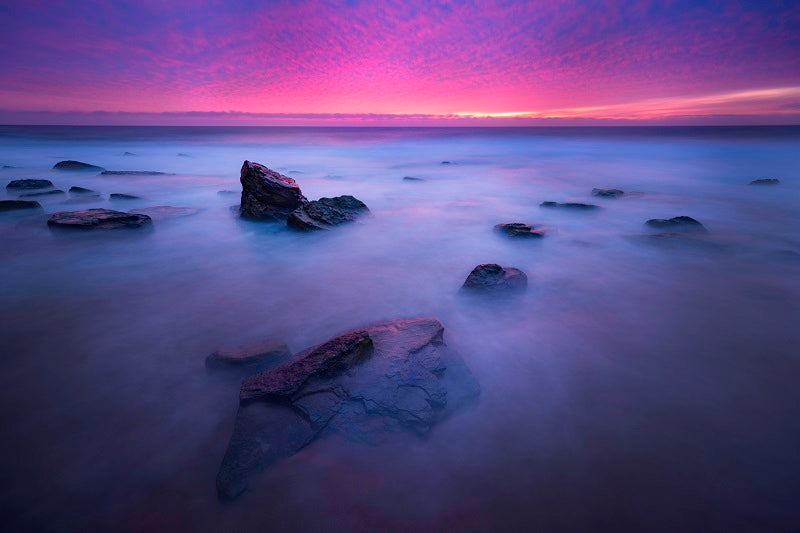 Purple ocean sunrise – Riptide Prints