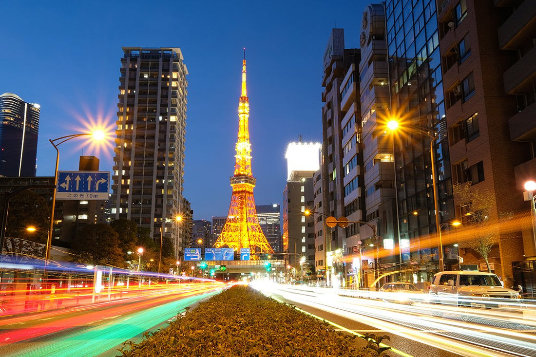 Tokyo Tower Traffic Trails, Tokyo, Japan