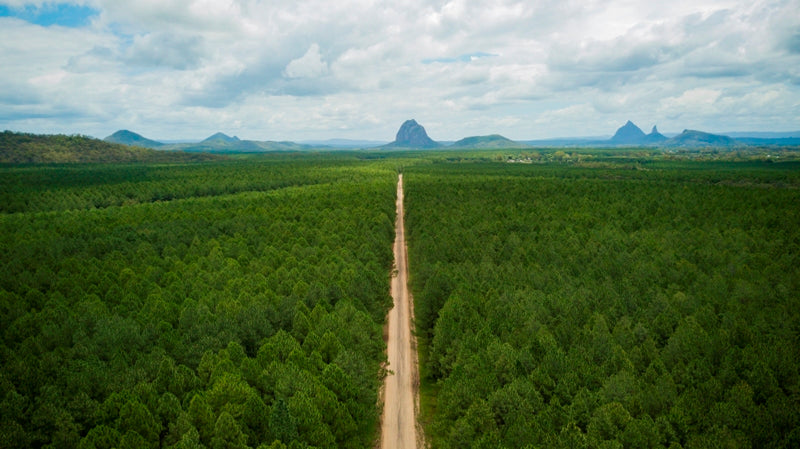 Aerial Shot of the Glass House Mountains