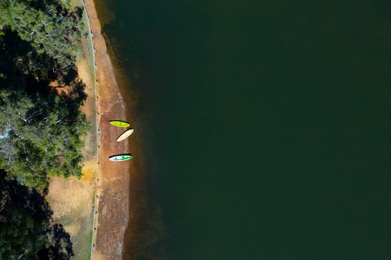 Kayaks on shore
