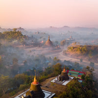 Mrauk-U pagodas in Myanmar