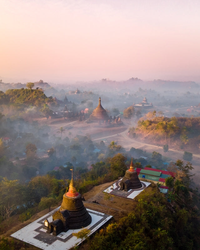 Mrauk-U pagodas in Myanmar